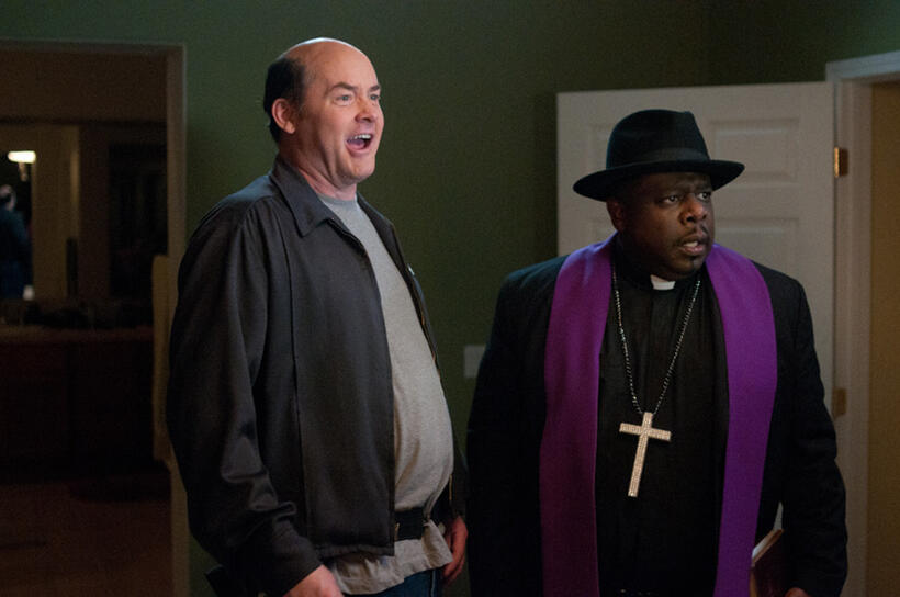 David Koechner and Cedric the Entertainer in "A Haunted House."
