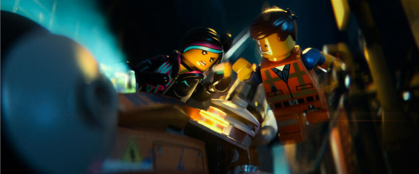 Wyldstyle voiced by Elizabeth Banks and Emmet voiced by Chris Pratt in "The LEGO Movie."
