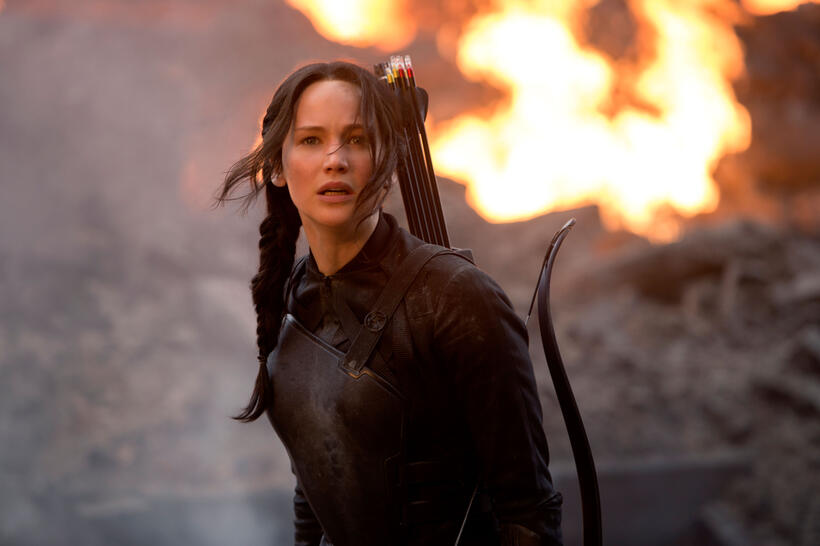 Jennifer Lawrence as Katniss Everdeen in "The Hunger Games: Mockingjay, Part 1."