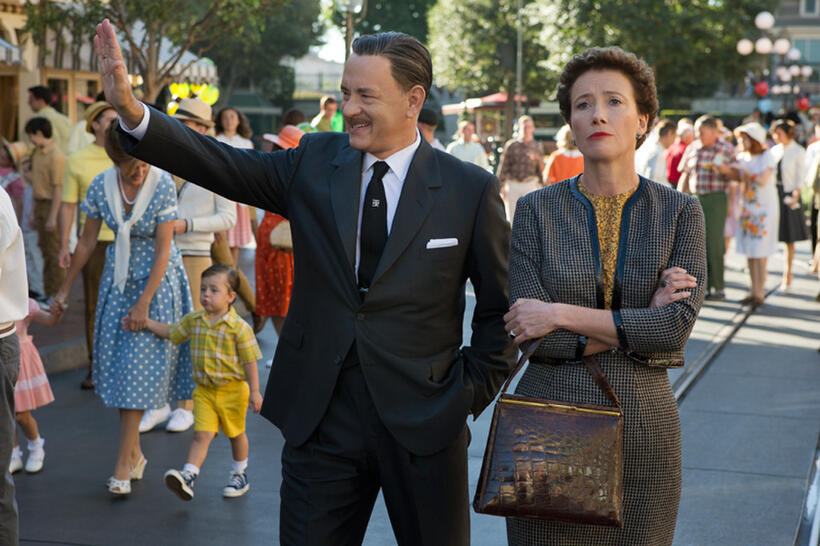 Tom Hanks as Walt Disney and Emma Thompson as P.L. Travers in "Saving Mr. Banks."