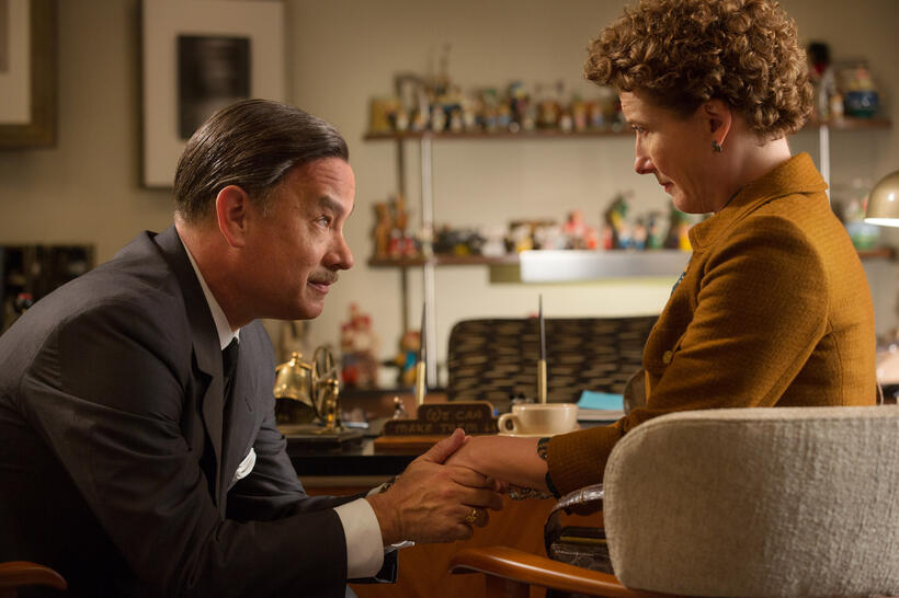 Tom Hanks as Walt Disney and Emma Thompson as P.L. Travers in "Saving Mr. Banks."