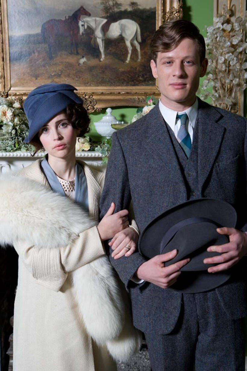 Felicity Jones as Dolly Thatchum and James Norton as Owen in "Cheerful Weather for the Wedding."