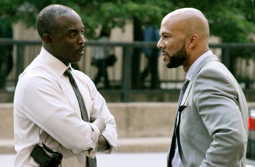 Michael Kenneth Williams as detective Holloway and Common as Vincent in "Luv."