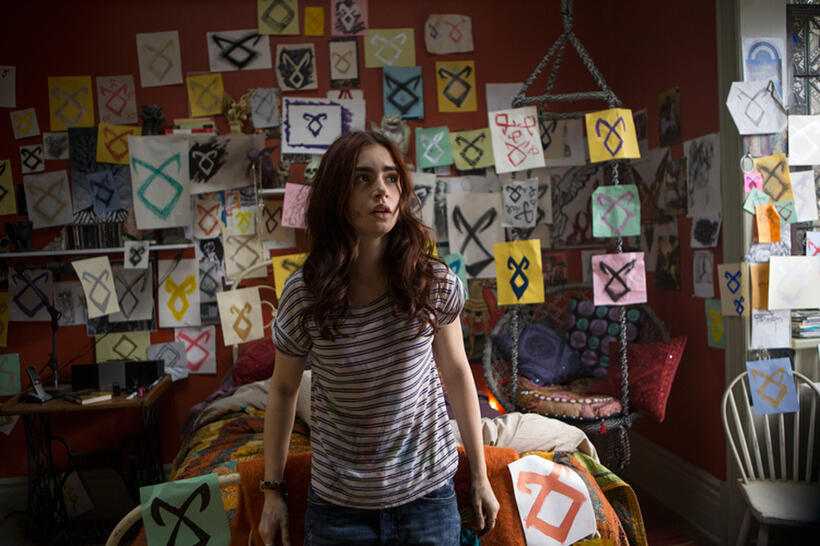 Lily Collins as Clary Fray in "The Mortal Instruments: City of Bones."