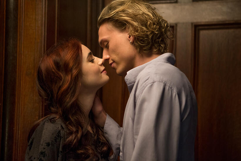 Lily Collins as Clary Fray and Jamie Campbell Bower as Jace Wayland in "The Mortal Instruments: City of Bones."