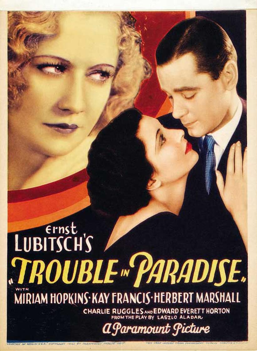 Poster art for "Trouble in Paradise."