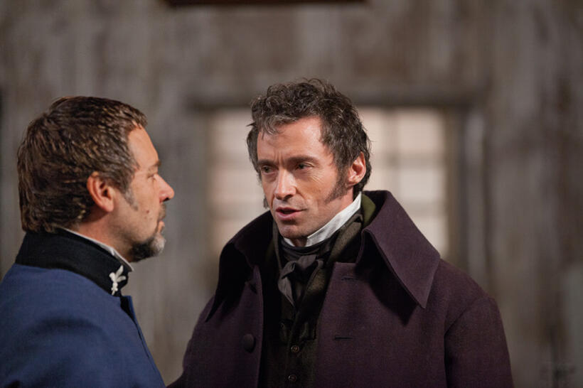 Russell Crowe and Hugh Jackman in "Les Miserables."