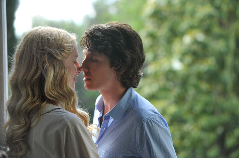 Molly Blixt Egelind as Astrid and Sebastian Jessen as Patrick in "Love Is All You Need."