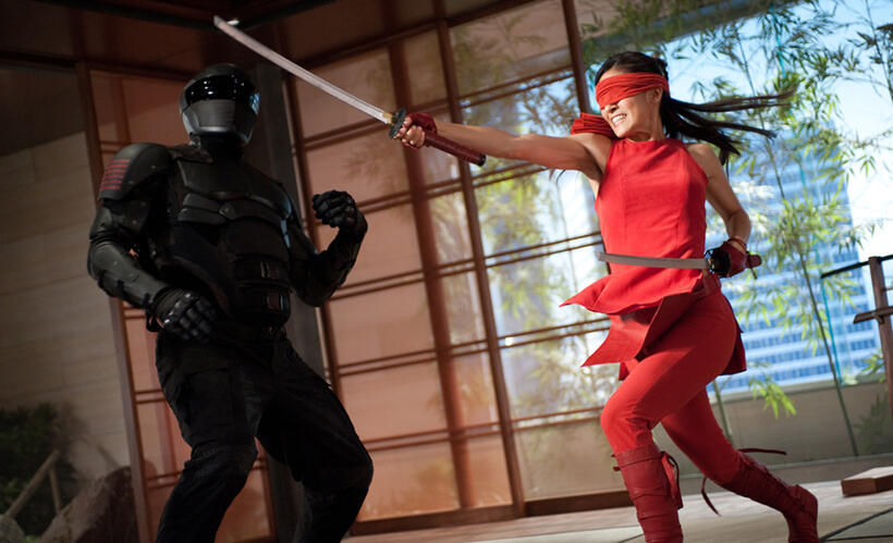 Ray Park as Snake Eyes and Elodie Yung as Jinx in "G.I. Joe: Retaliation."
