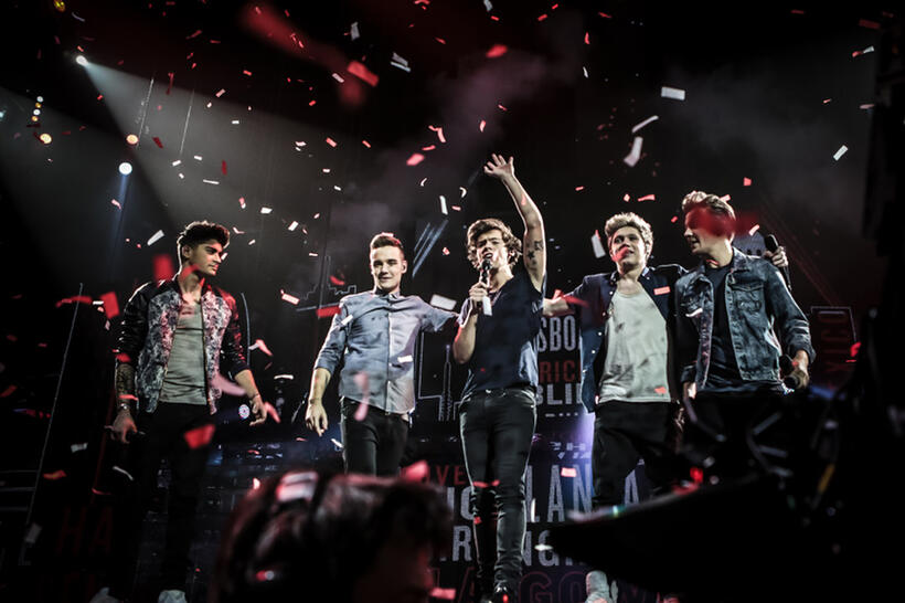 Zayn Malik, Liam Payne, Harry Styles, Niall Horan and Louis Tomlinson in "One Direction: This Is Us."