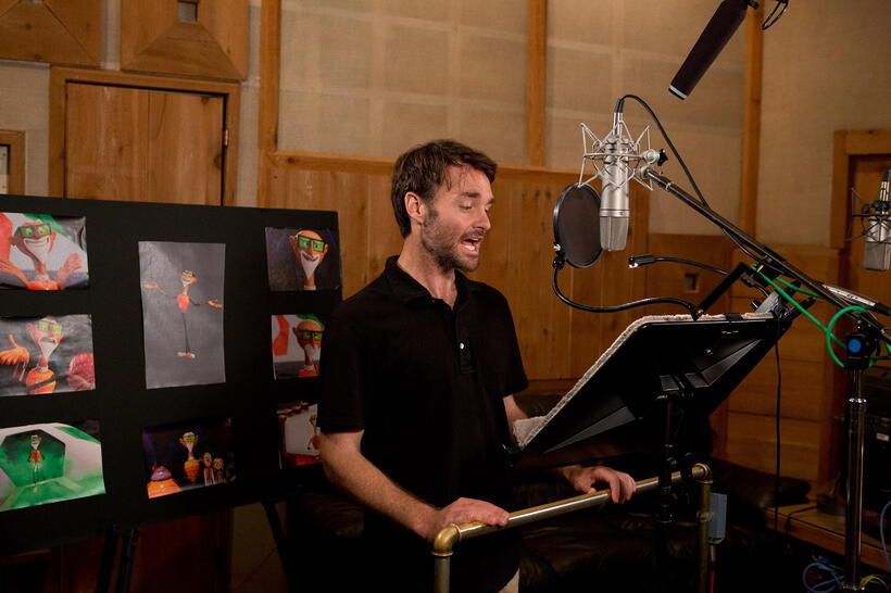 Will Forte on the set of "Cloudy with a Chance of Meatballs 2."