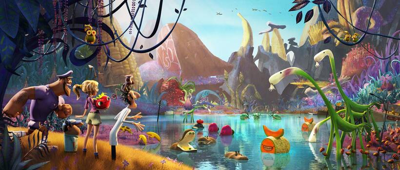 A scene from "Cloudy with a Chance of Meatballs 2."