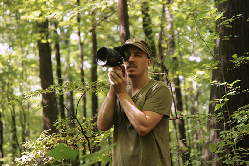 Director Austin Chick on the set of "Girls Against Boys."