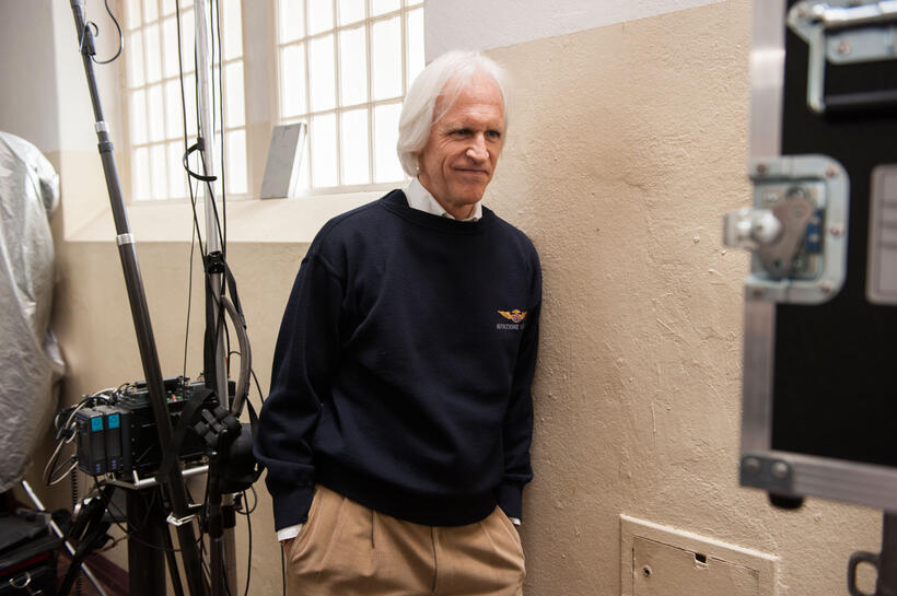 Robert Edsel on the set of "The Monuments Men."
