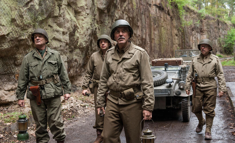 Bill Murray, Sam Epstein, George Clooney and Bob Balaban in "The Monuments Men."