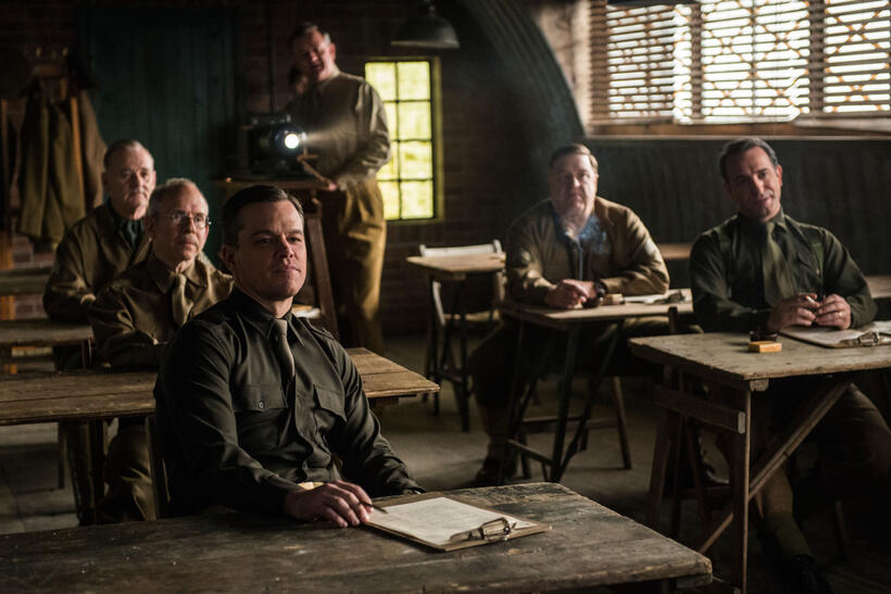 Bill Murray, Bob Balaban, Matt Damon, Hugh Bonneville, John Goodman and Jean Dujardin in "The Monuments Men."