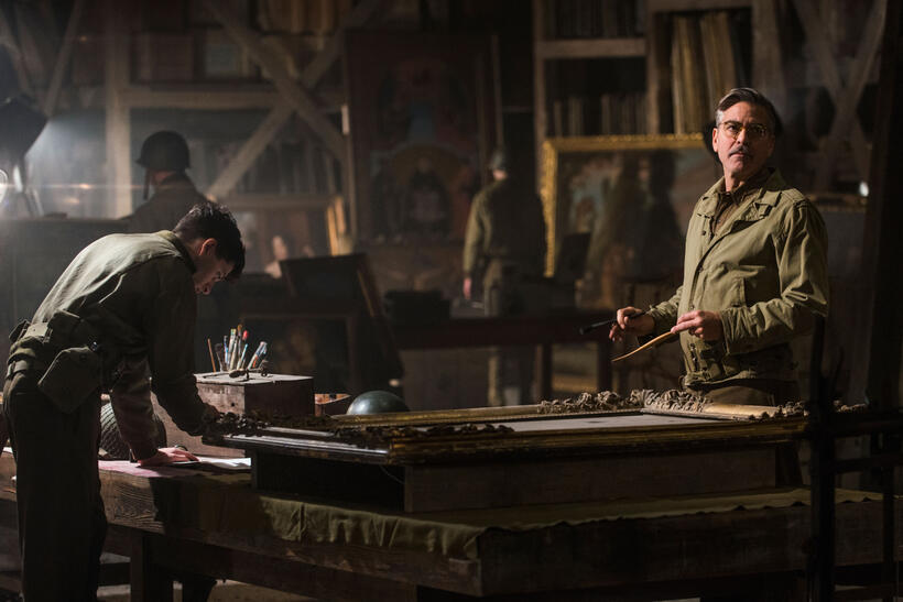Dimitri Leonidas as Sam Epstein and George Clooney as Stokes in "The Monuments Men."