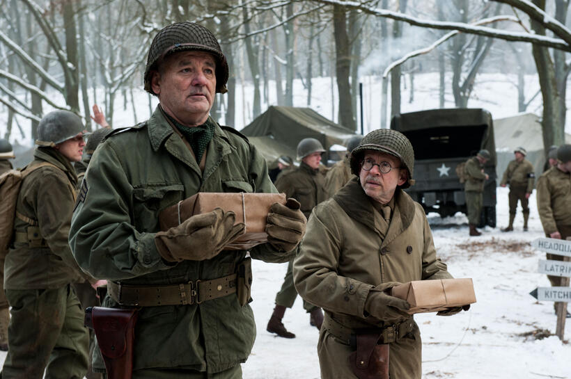 Bob Balaban as Preston Savitz and Bill Murray as Richard Campbell in "The Monuments Men."