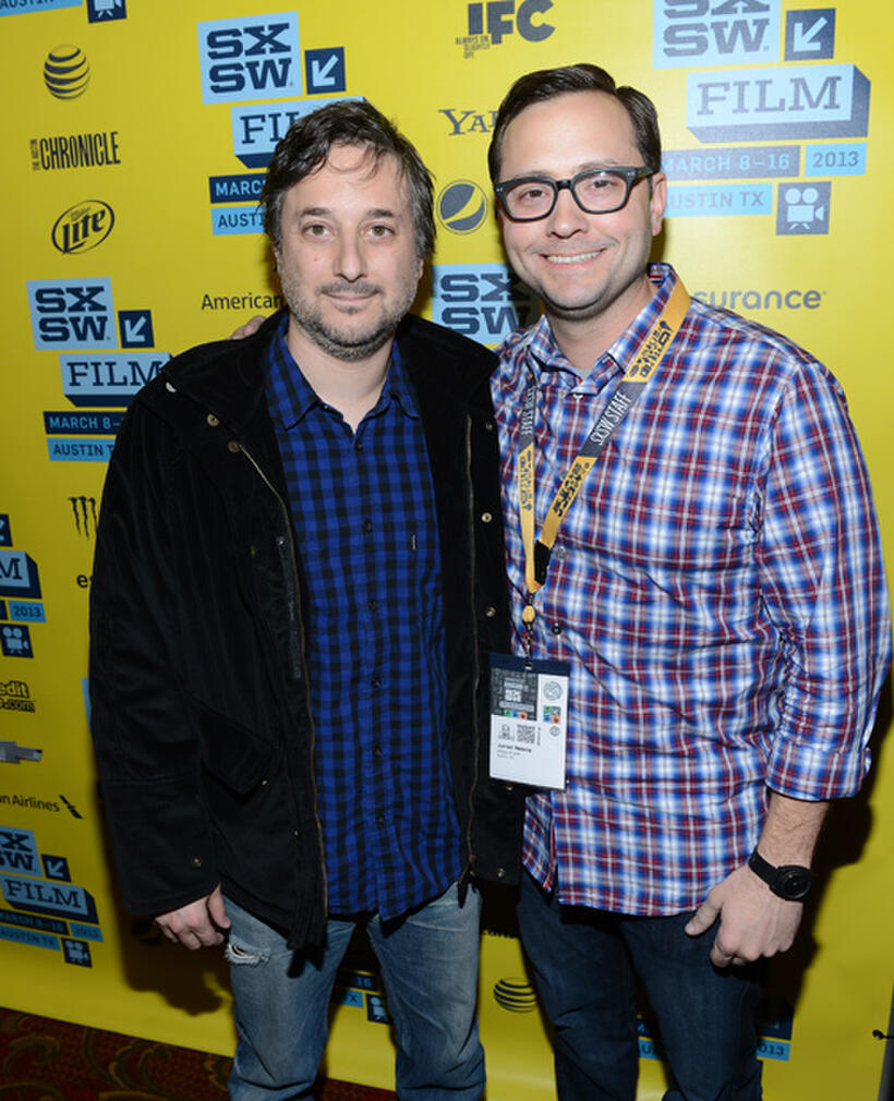 Director Harmony Korine and senior programmer of SXSW Jarod Neece at the premiere of "Spring Breakers" during the 2013 SXSW Music, Film + Interactive Festival.