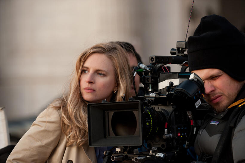 Brit Marling on the set of "The East."
