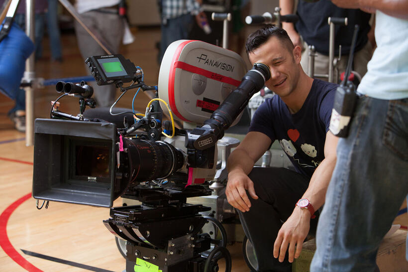 Joseph Gordon-Levitt on the set of "Don Jon."