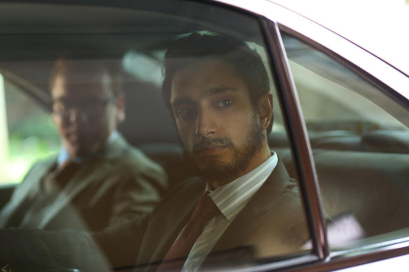 Kiefer Sutherland as Jim Cross and Riz Ahmed as Changez Khan in "The Reluctant Fundamentalist."