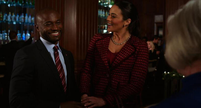 Taye Diggs as Langston and Paula Patton as Montana Moore in "Baggage Claim."