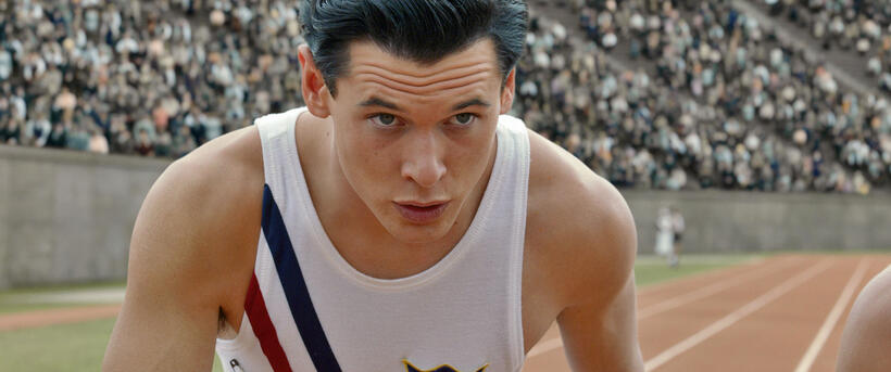 Jack O'Connell as Lou Zamperini in "Unbroken."