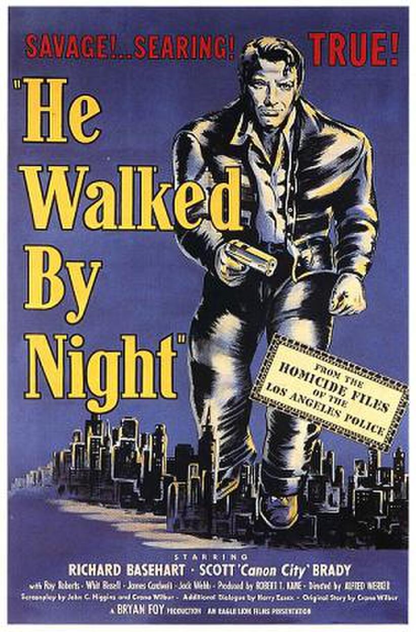 Poster art for "He Walked By Night."