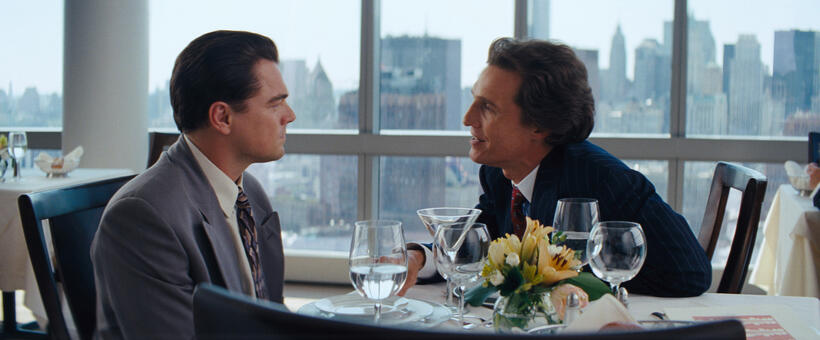 Leonardo DiCaprio and Matthew McConaughey in "The Wolf of Wall Street."