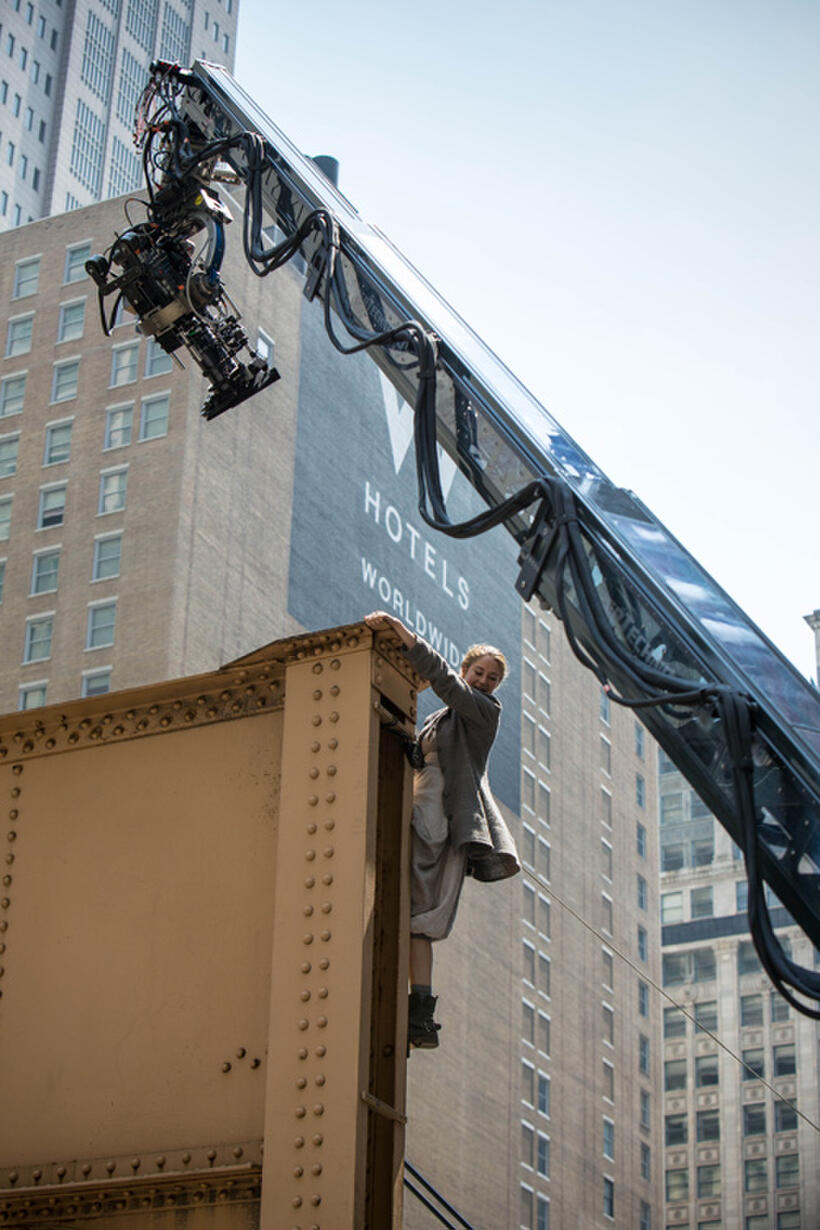 Shailene Woodley on the set of "Divergent."