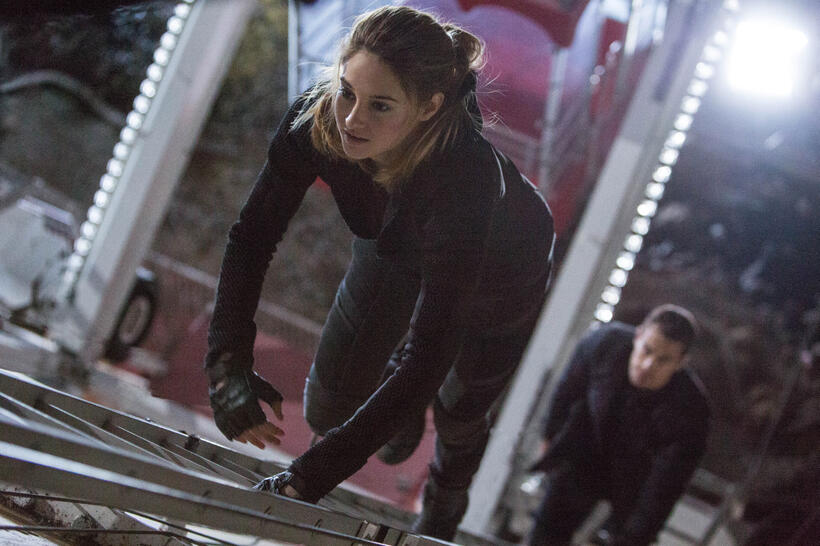 Shailene Woodley and Theo James in "Divergent."