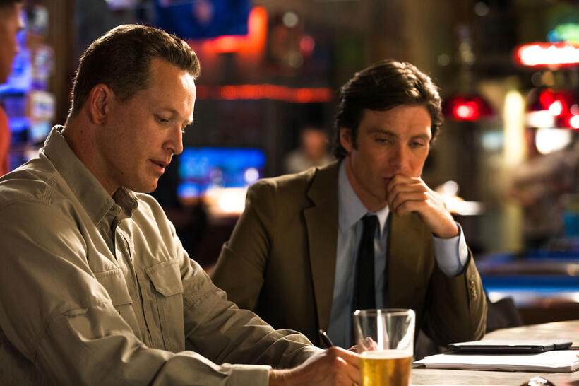 Cole Hauser as Colonel Stevens and Paul Bettany as Max Waters in "Transcendence."