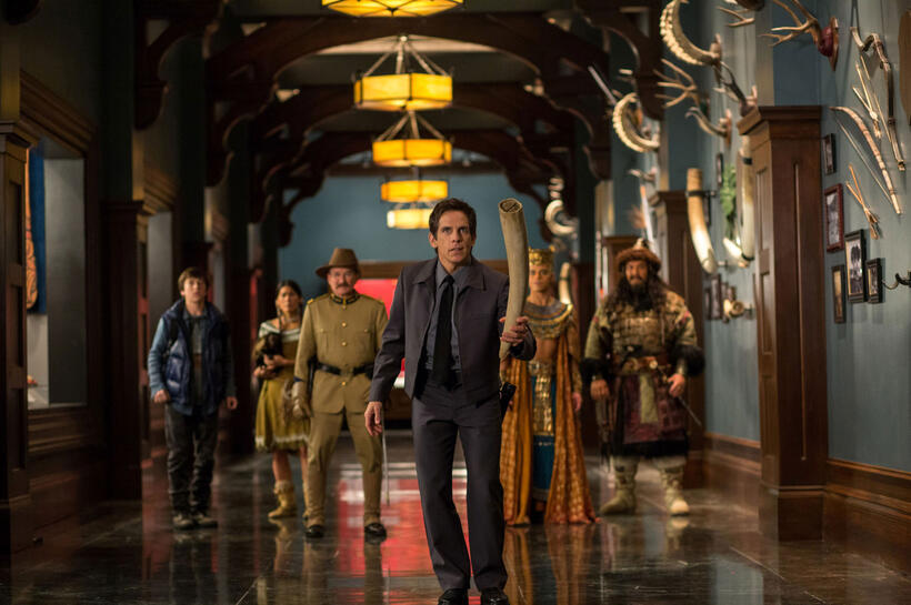 Ben Stiller, Skyler Gisondo, Mizuo Peck, Robin Williams, Rami Malek and Patrick Gallagher in "Night At The Museum 3."