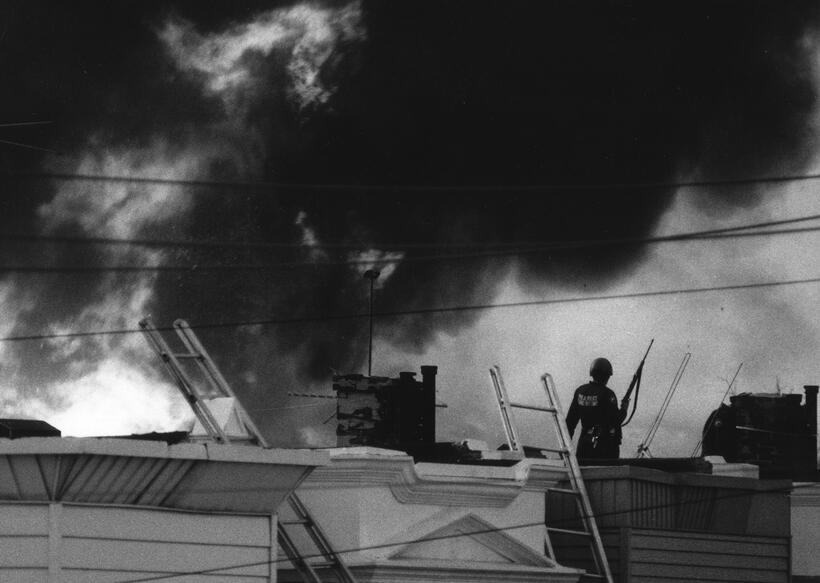 A scene from "Let the Fire Burn."