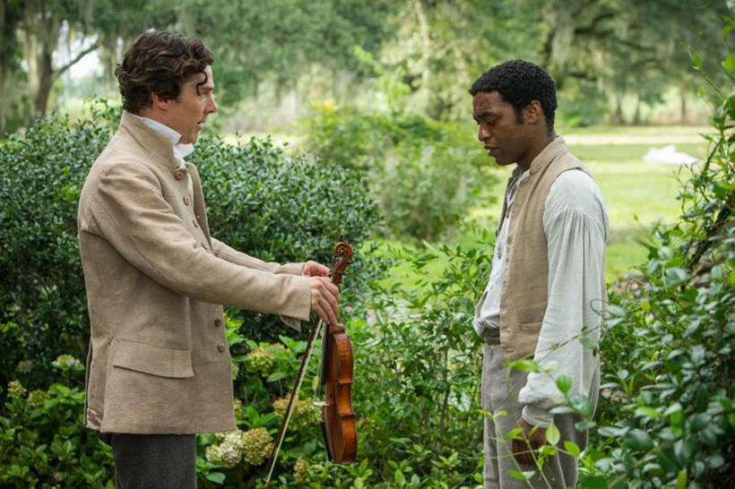 Benedict Cumberbatch as William Ford and Chiwetel Ejiofor as Solomon Northup in "Twelve Years a Slave."