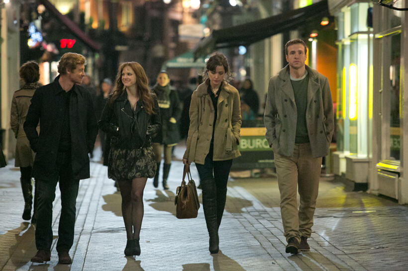 Simon Baker, Anna Faris, Rose Byrne and Rafe Spall in "I Give It a Year."