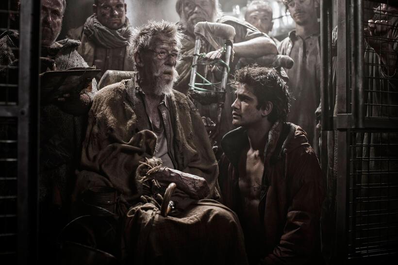 John Hurt as Gilliam and Luke Pasqualino as Grey in "Snowpiercer."