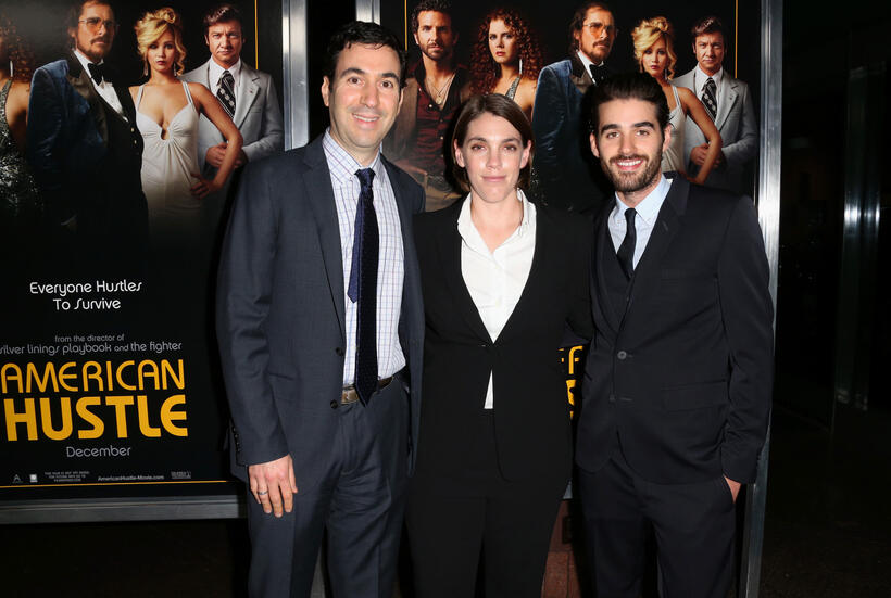Producers Jon Gordon, Megan Ellison and co-producer Matthew Budman at the Los Angeles premiere of "American Hustle."