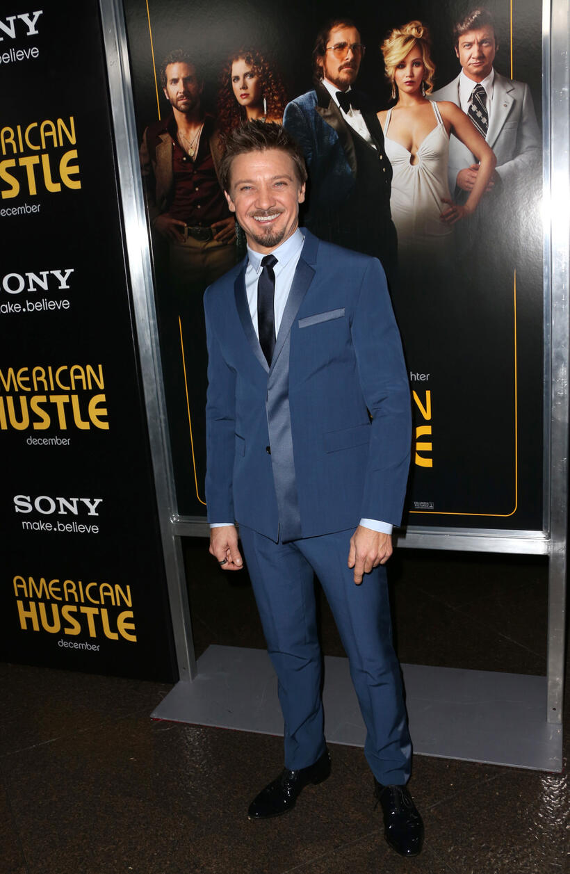 Jeremy Renner at the Los Angeles premiere of "American Hustle."