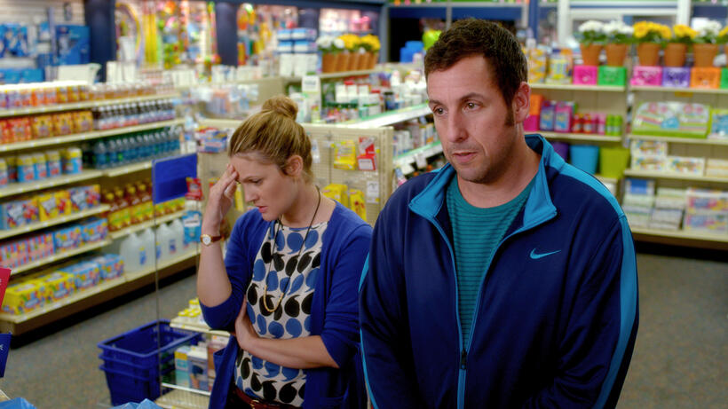 Drew Barrymore as Lauren and Adam Sandler as Jim in "Blended."