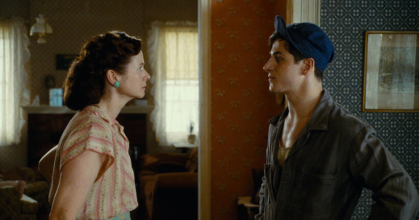 Emily Watson as Emma Busbee and David Henrie as London Busbee in "Little Boy."