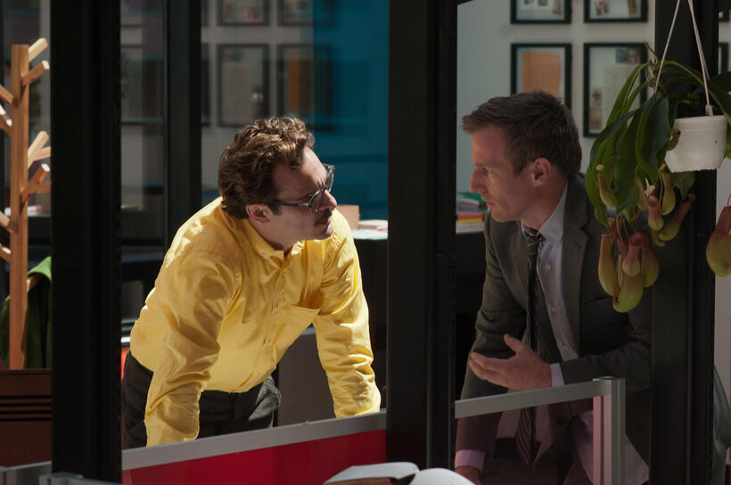 Joaquin Phoenix and director Spike Jonze on the set of "Her."
