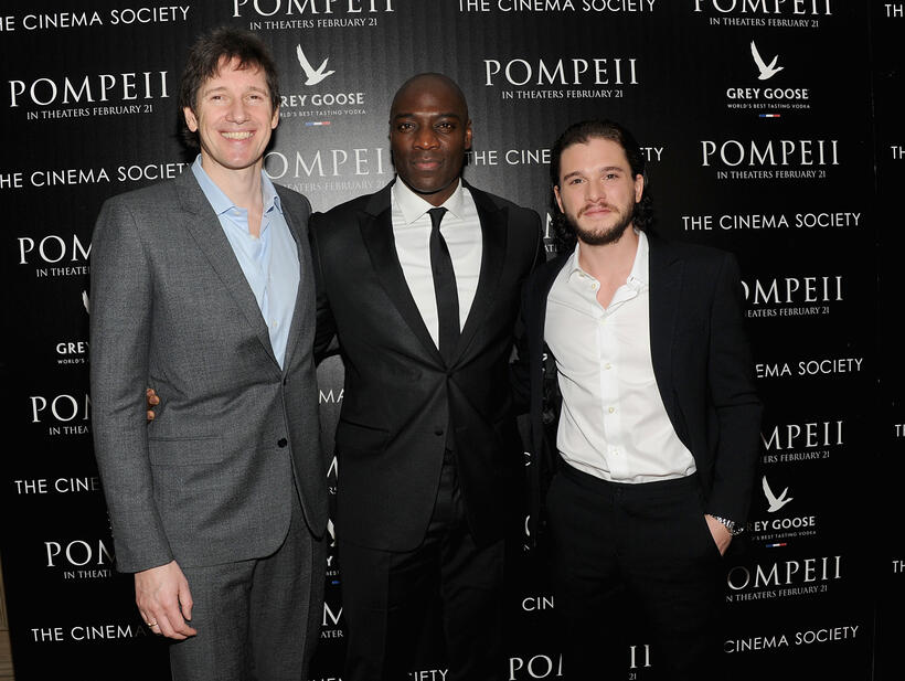 Director Paul W.S. Anderson, Adewale Akinnuoye-Agbaje and Kit Harington at the New York premiere of "Pompeii."
