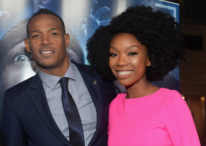 Marlon Wayans and Brandy Norwood at the California premiere of "A Haunted House 2."