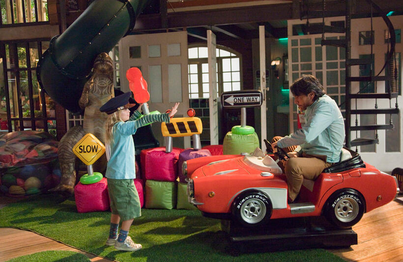 Loreto Peralta as Maggie and Eugenio Derbez as Valentin in "Instructions Not Included."