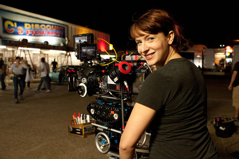 Diablo Cody on the set of "Paradise."
