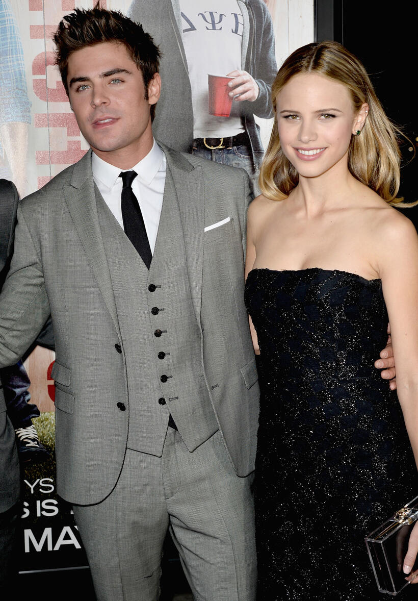 Zac Efron and Halston Sage at the California premiere of "Neighbors."