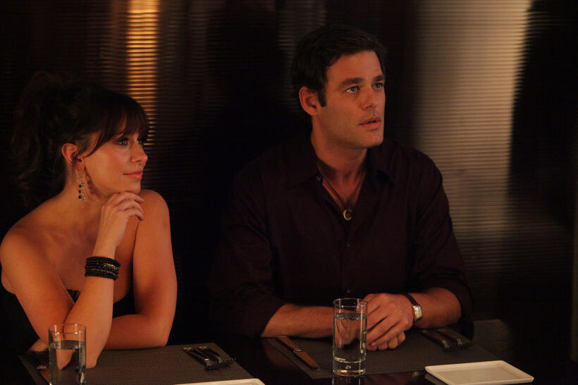 Jennifer Love Hewitt as Alison Marks and Ivan Sergei as Christian O'Connell in "Jewtopia."
