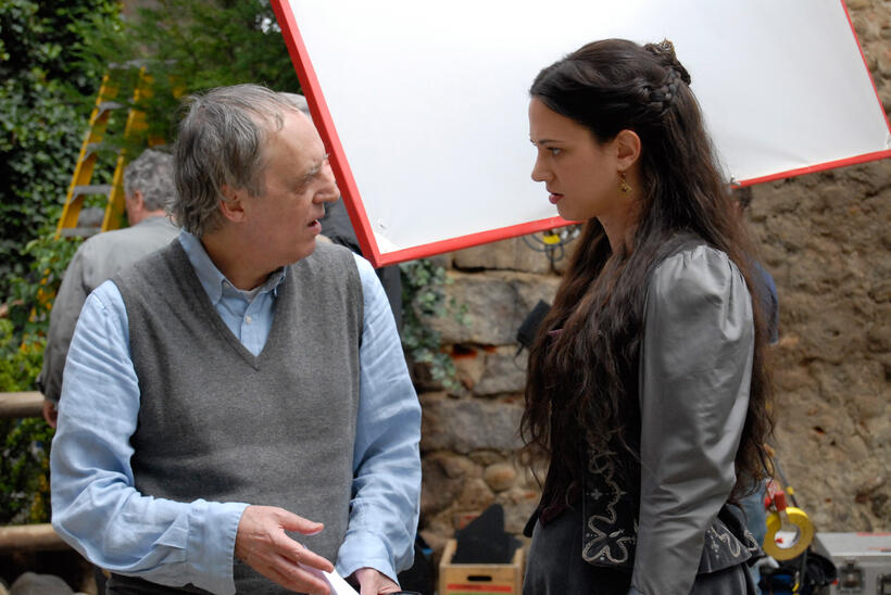 Director Dario Argento and Asia Argento on the set of "Argento's Dracula 3D."
